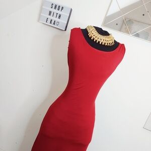 Red long maxi summer dress